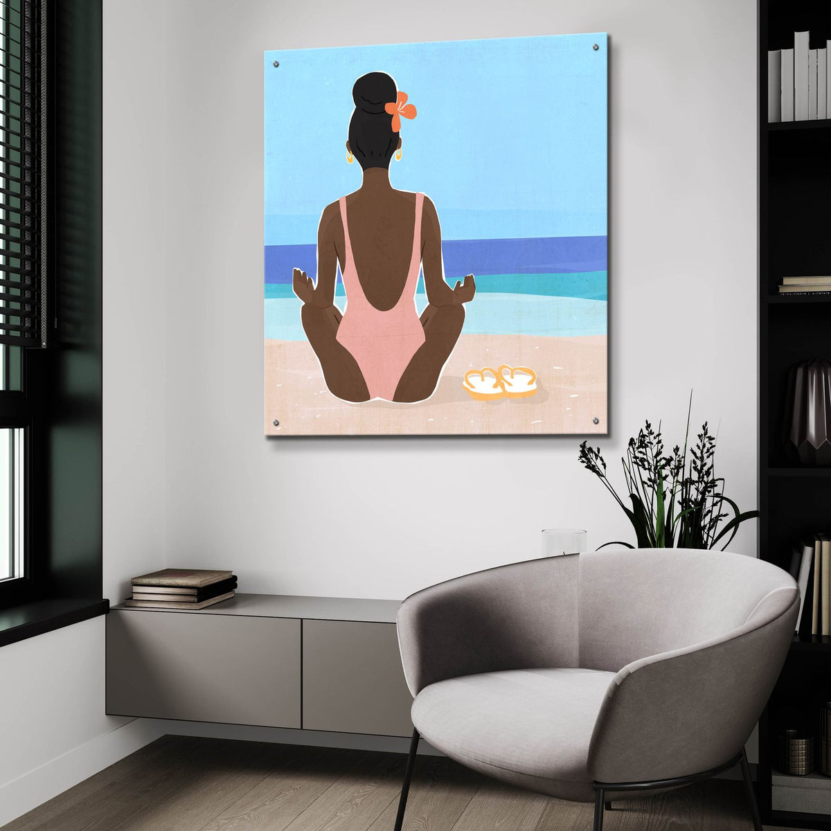 Ocean Gaze 1 by Annie Warren - 36x36 acrylic wall art in a room