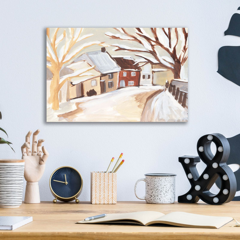 Snowy Street 2 by Annie Warren - 16x12 acrylic wall art in a room