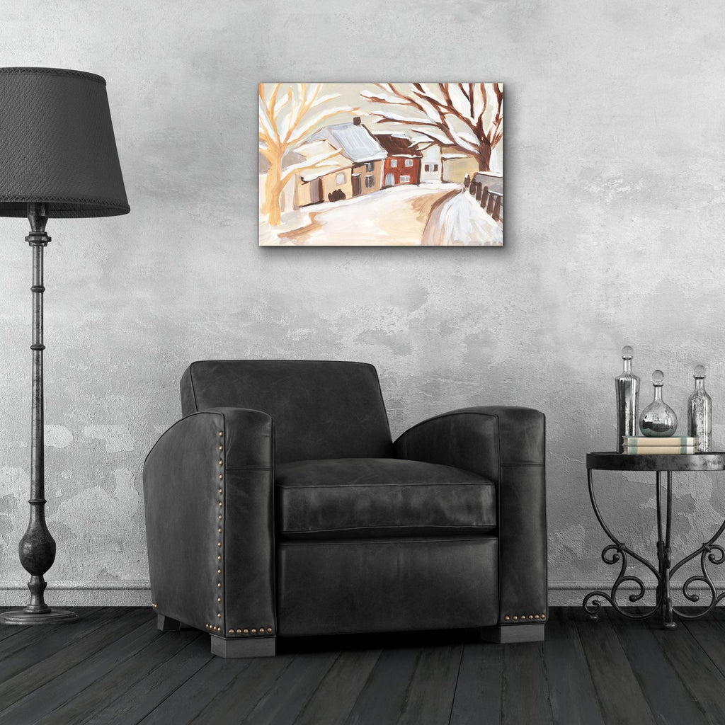 Snowy Street 2 by Annie Warren - 24x16 acrylic wall art in a room