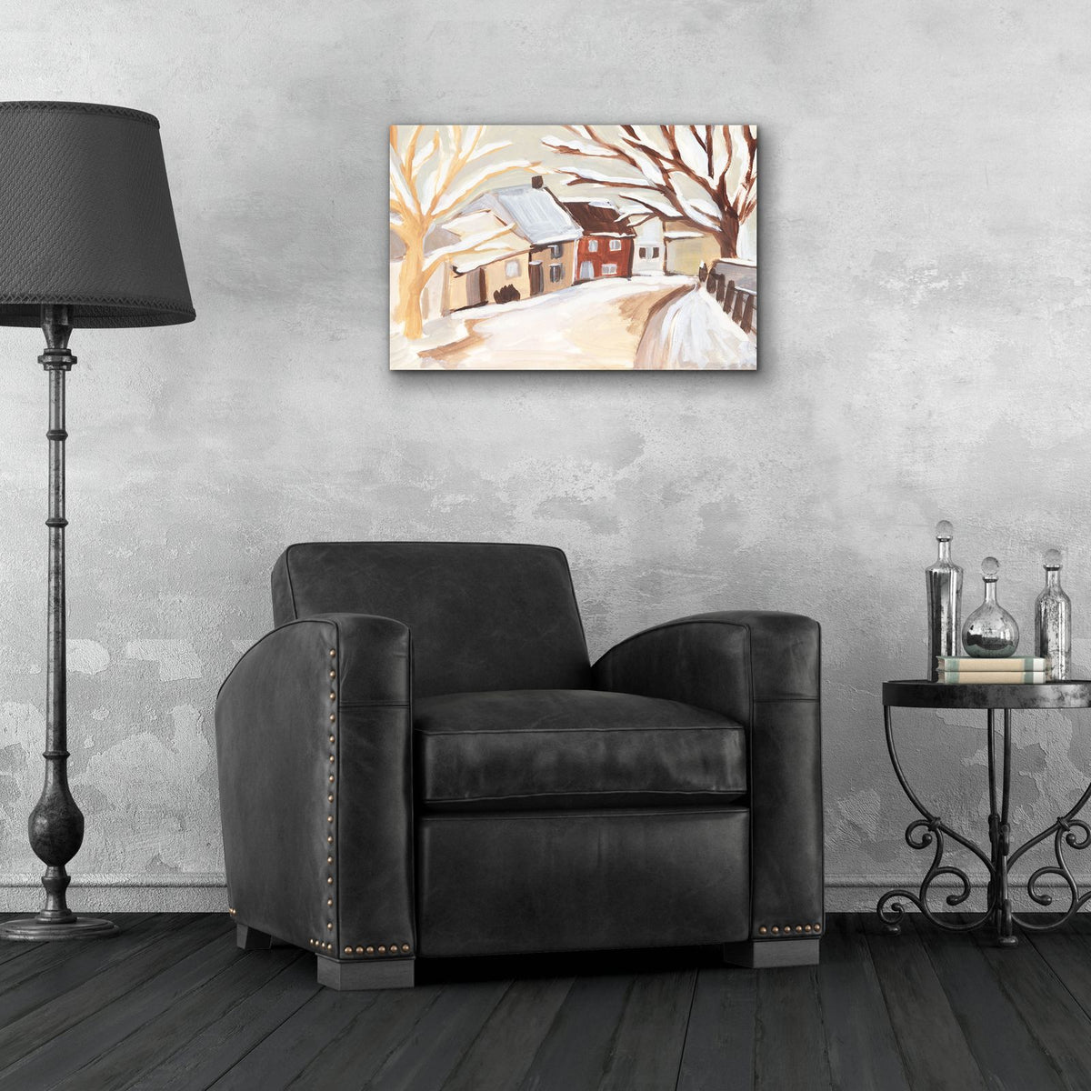 Snowy Street 2 by Annie Warren - 24x16 acrylic wall art in a room