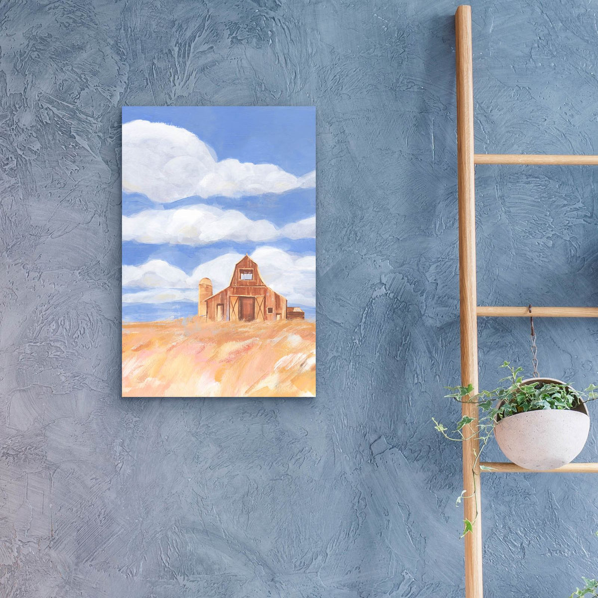Wheatfield Barn 1 by Annie Warren - 16x24 acrylic wall art in a room
