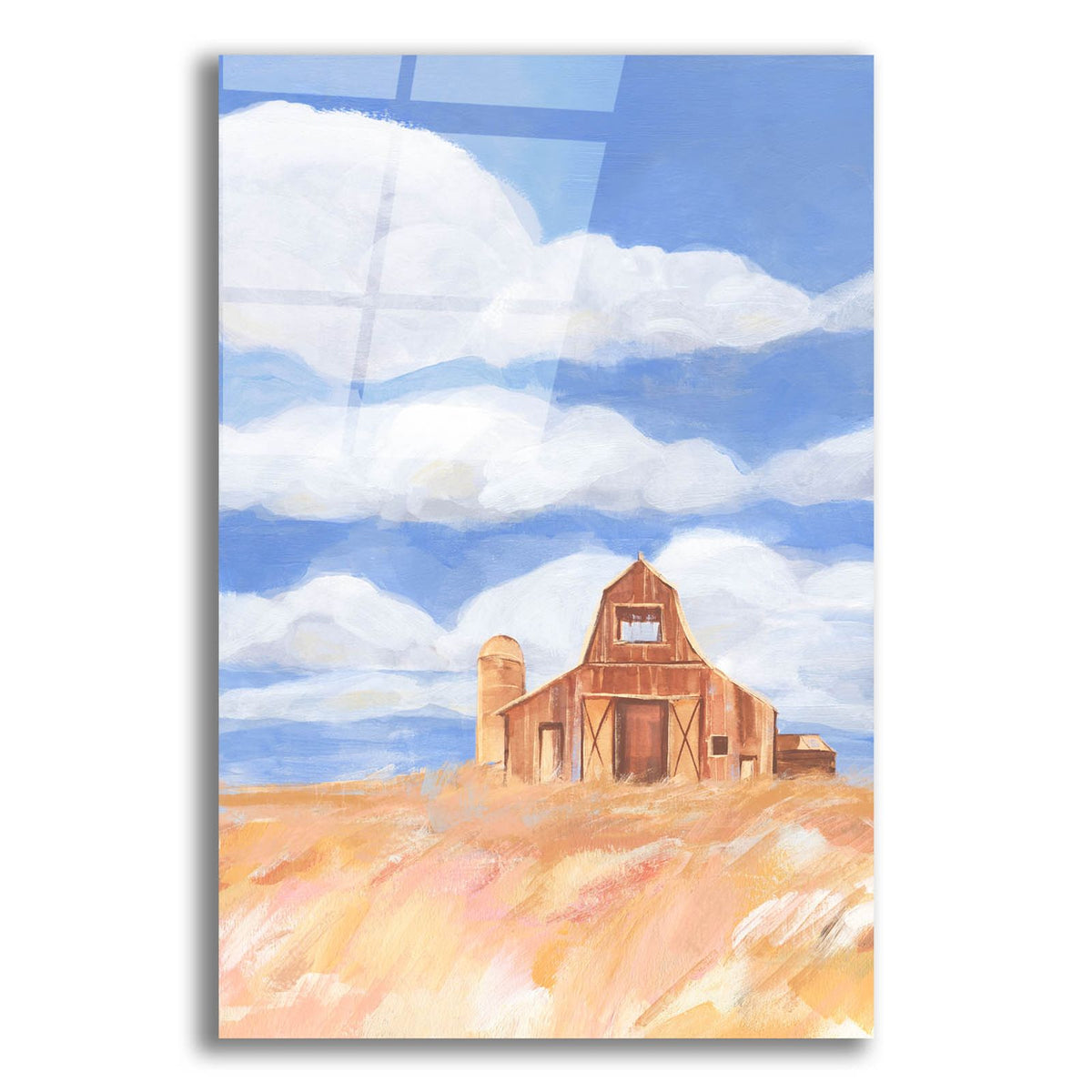 Wheatfield Barn 1 by Annie Warren acrylic glass wall art