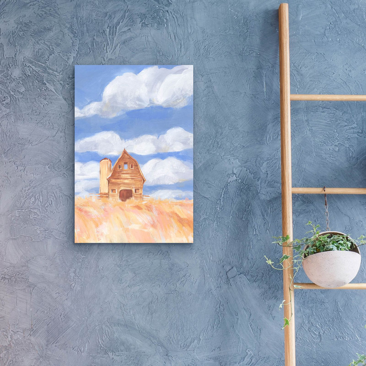 Wheatfield Barn 2 by Annie Warren - 16x24 acrylic wall art in a room