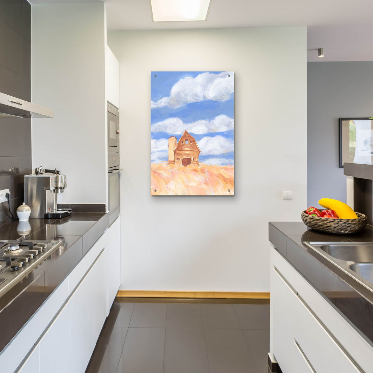 Wheatfield Barn 2 by Annie Warren - 24x36 acrylic wall art in a room