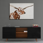 Spotted Steer 4 by Annie Warren - 36x24 acrylic wall art in a room