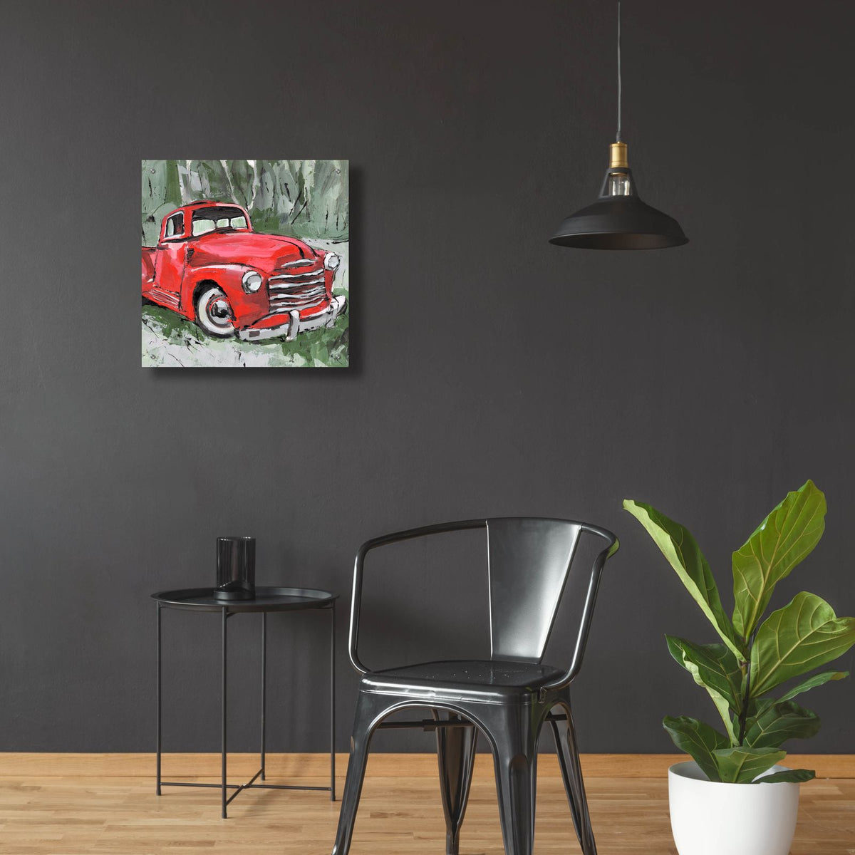 Big Red Truck 3 by Annie Warren - 24x24 acrylic wall art in a room