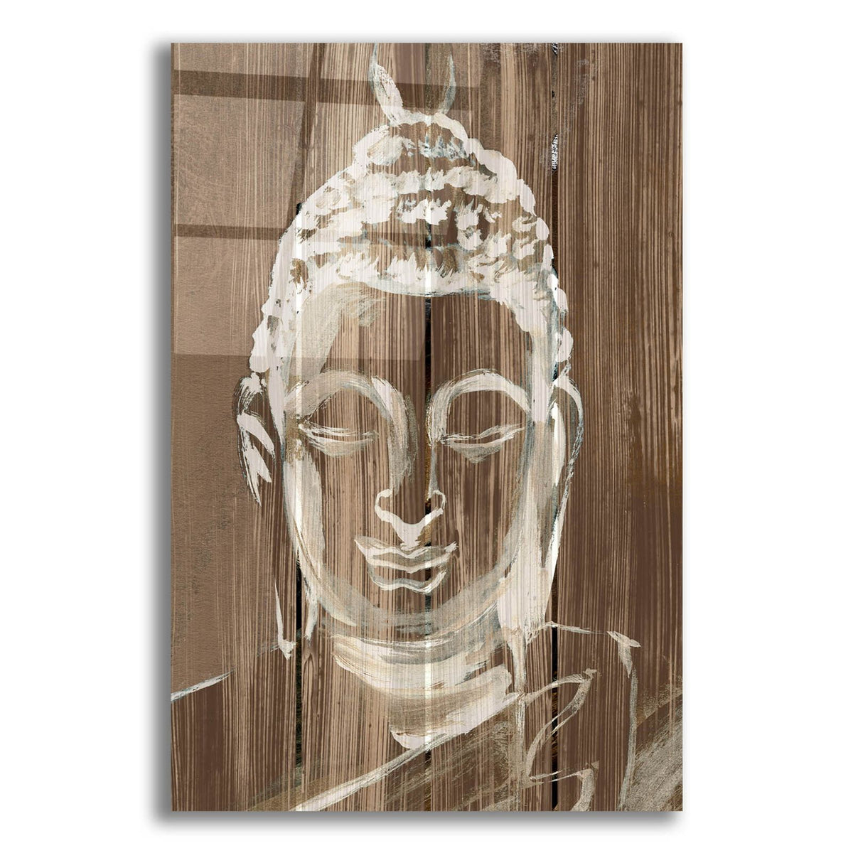 Buddha On Wood 2 by Annie Warren acrylic glass wall art