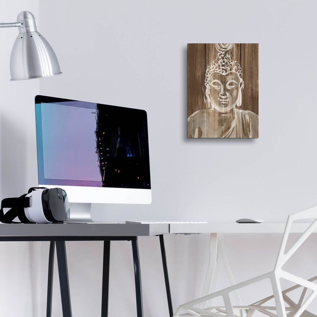 Buddha On Wood 4 by Annie Warren - 12x16 acrylic wall art in a room