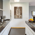 Buddha On Wood 4 by Annie Warren - 24x36 acrylic wall art in a room