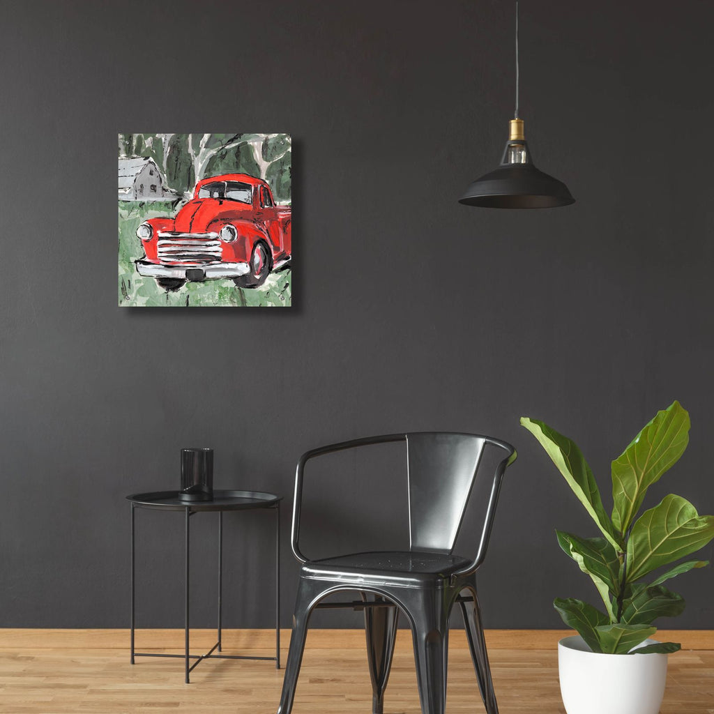 Big Red Truck 4 by Annie Warren - 24x24 acrylic wall art in a room