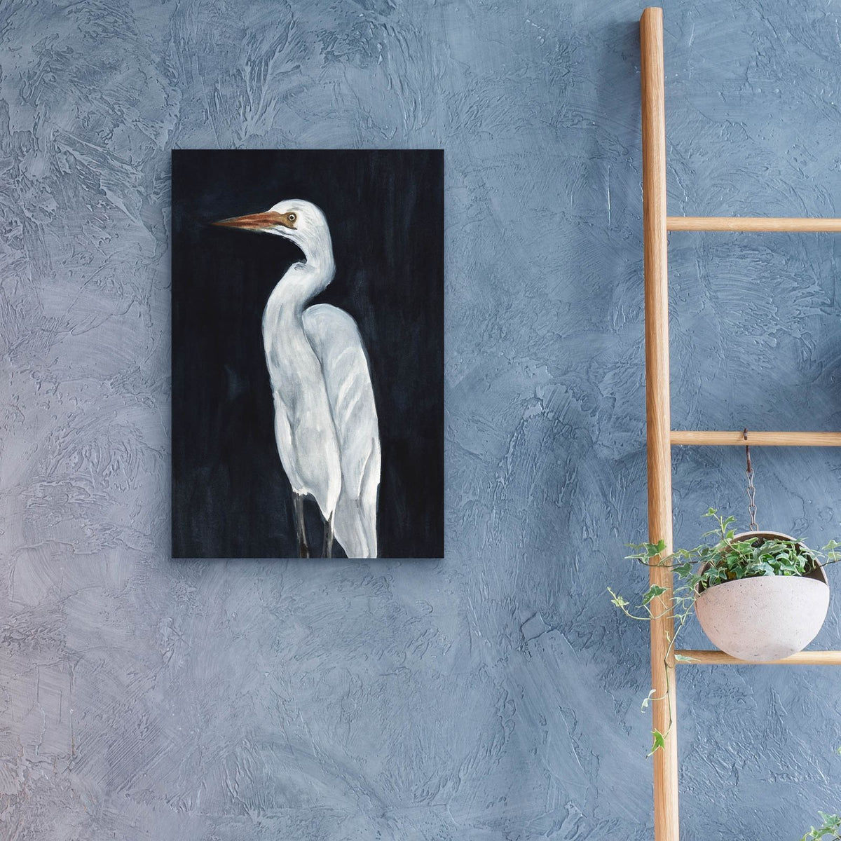 Calm Great Egret 1 by Annie Warren - 16x24 acrylic wall art in a room