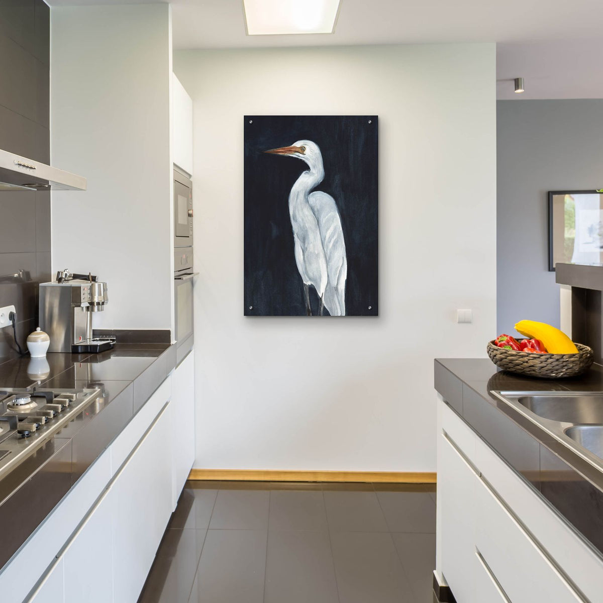 Calm Great Egret 1 by Annie Warren - 24x36 acrylic wall art in a room