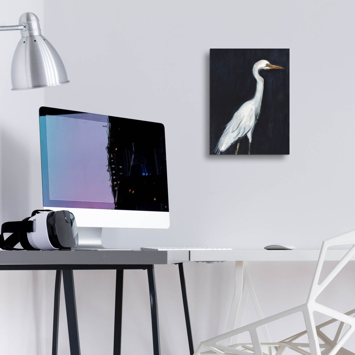 Calm Great Egret 2 by Annie Warren - 12x16 acrylic wall art in a room