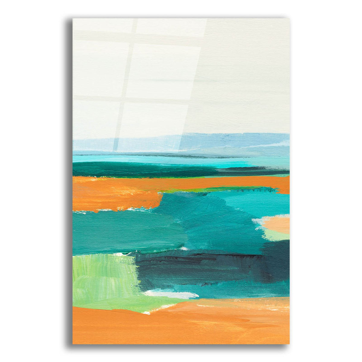 Aqua And Orange 1 by Annie Warren acrylic glass wall art