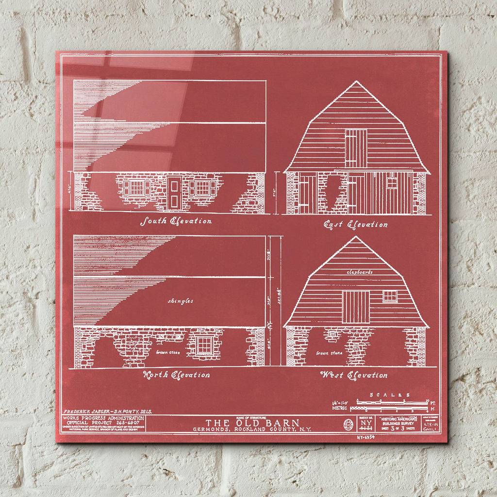 Rockland County Barn 1 by Annie Warren - 12x12 acrylic wall art in a room