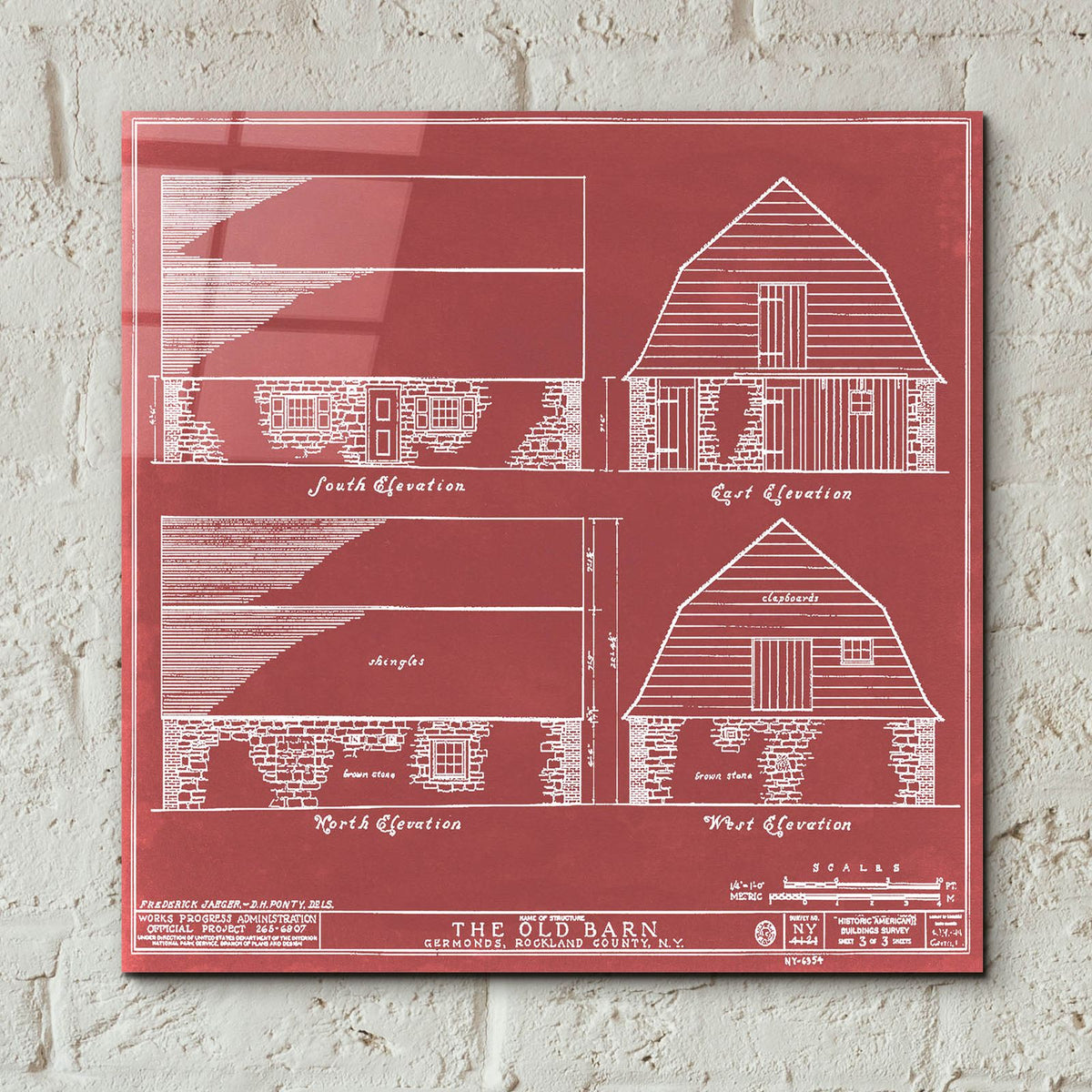 Rockland County Barn 1 by Annie Warren - 12x12 acrylic wall art in a room