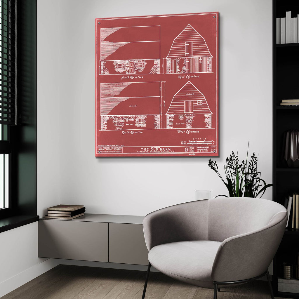 Rockland County Barn 1 by Annie Warren - 36x36 acrylic wall art in a room