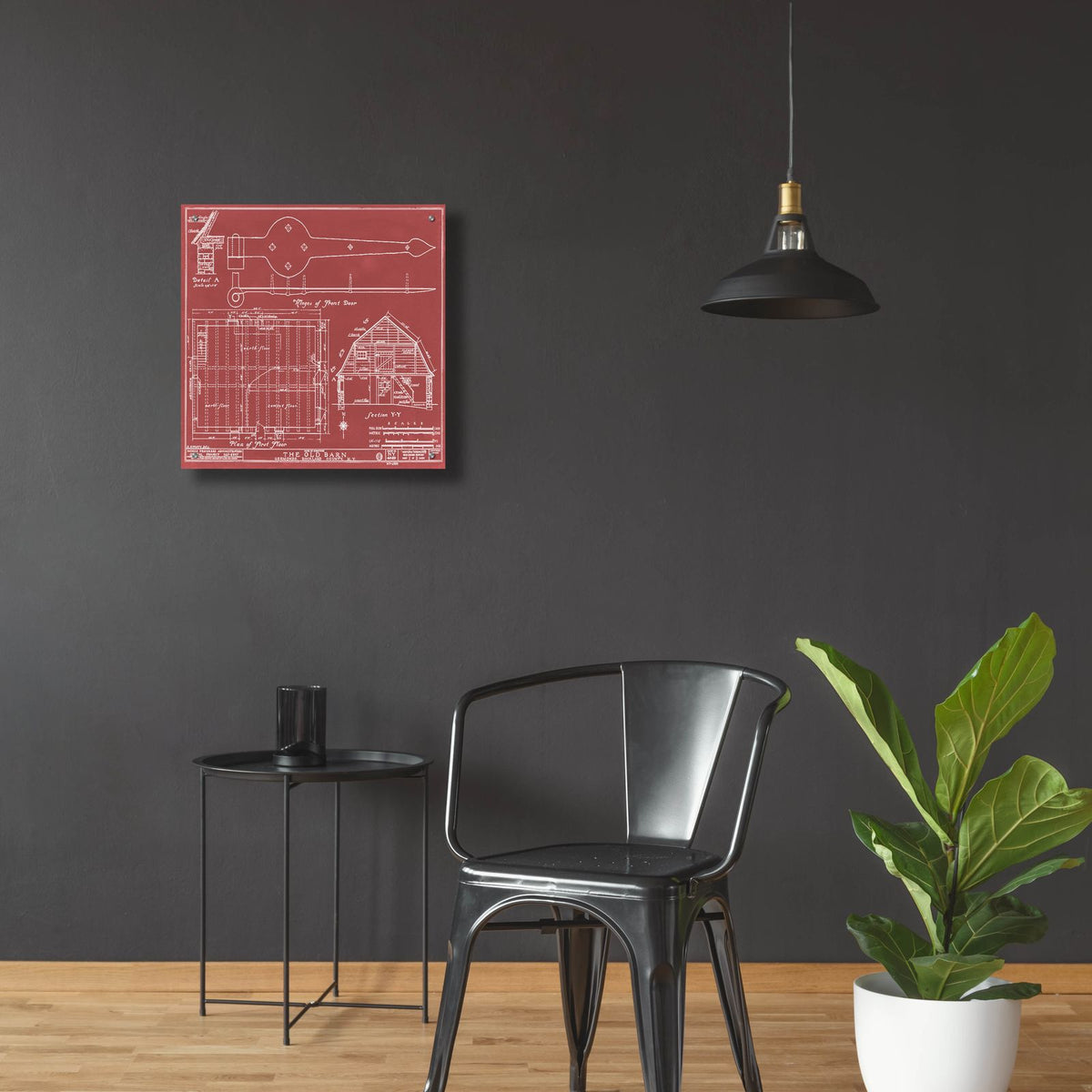 Rockland County Barn 2 by Annie Warren - 24x24 acrylic wall art in a room