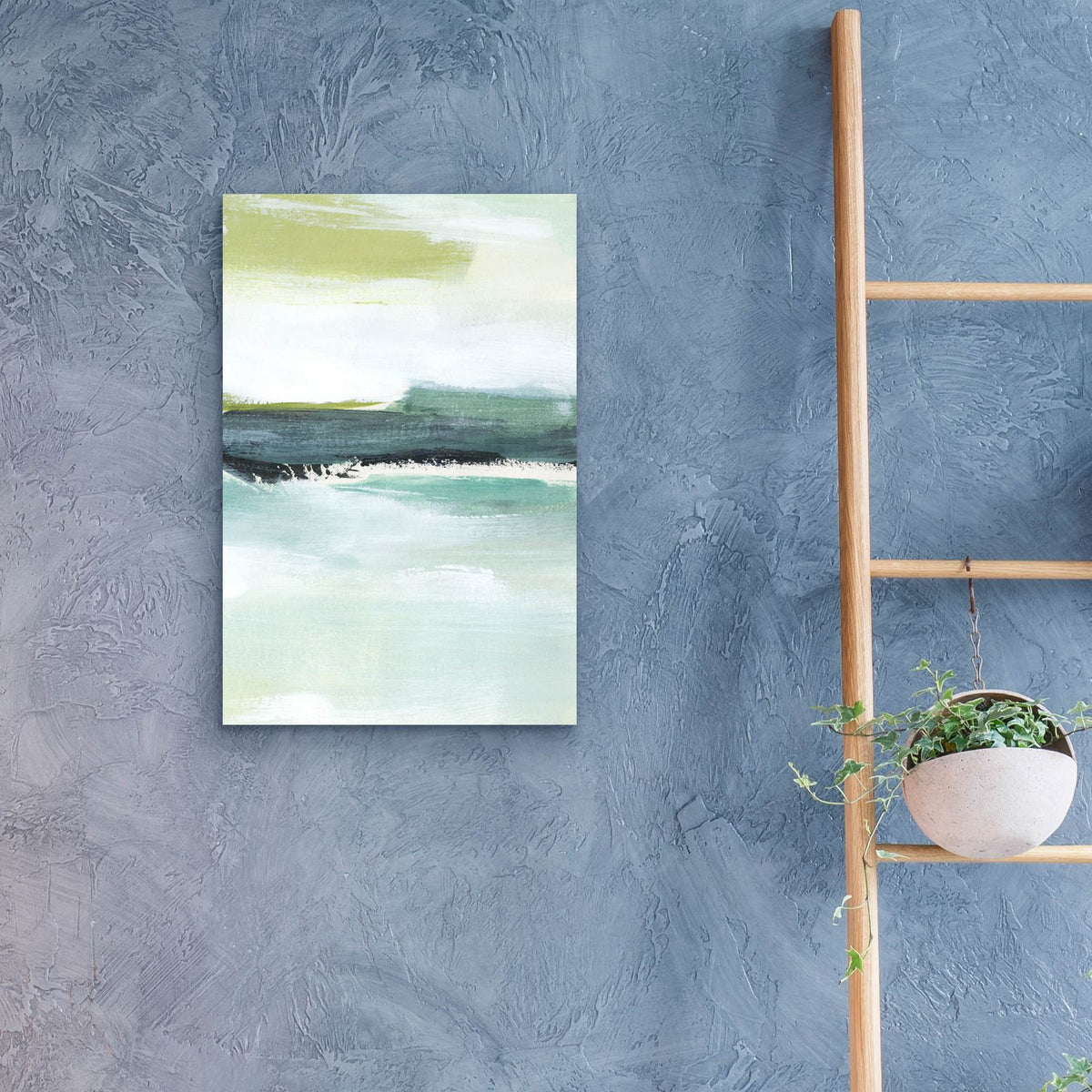 Sea Green Layers 3 by Annie Warren - 16x24 acrylic wall art in a room