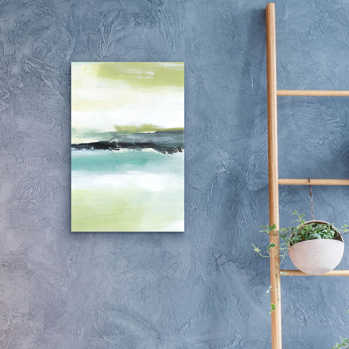 Sea Green Layers 4 by Annie Warren - 16x24 acrylic wall art in a room