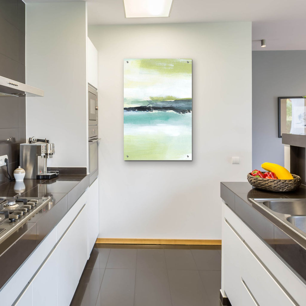 Sea Green Layers 4 by Annie Warren - 24x36 acrylic wall art in a room