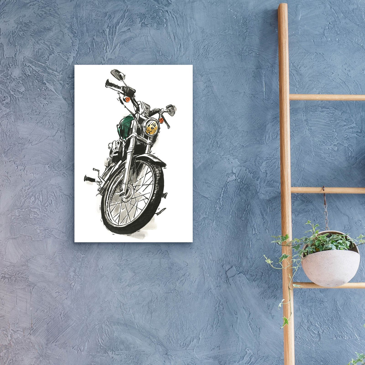 Two Wheels Collection B by Annie Warren - 16x24 acrylic wall art in a room