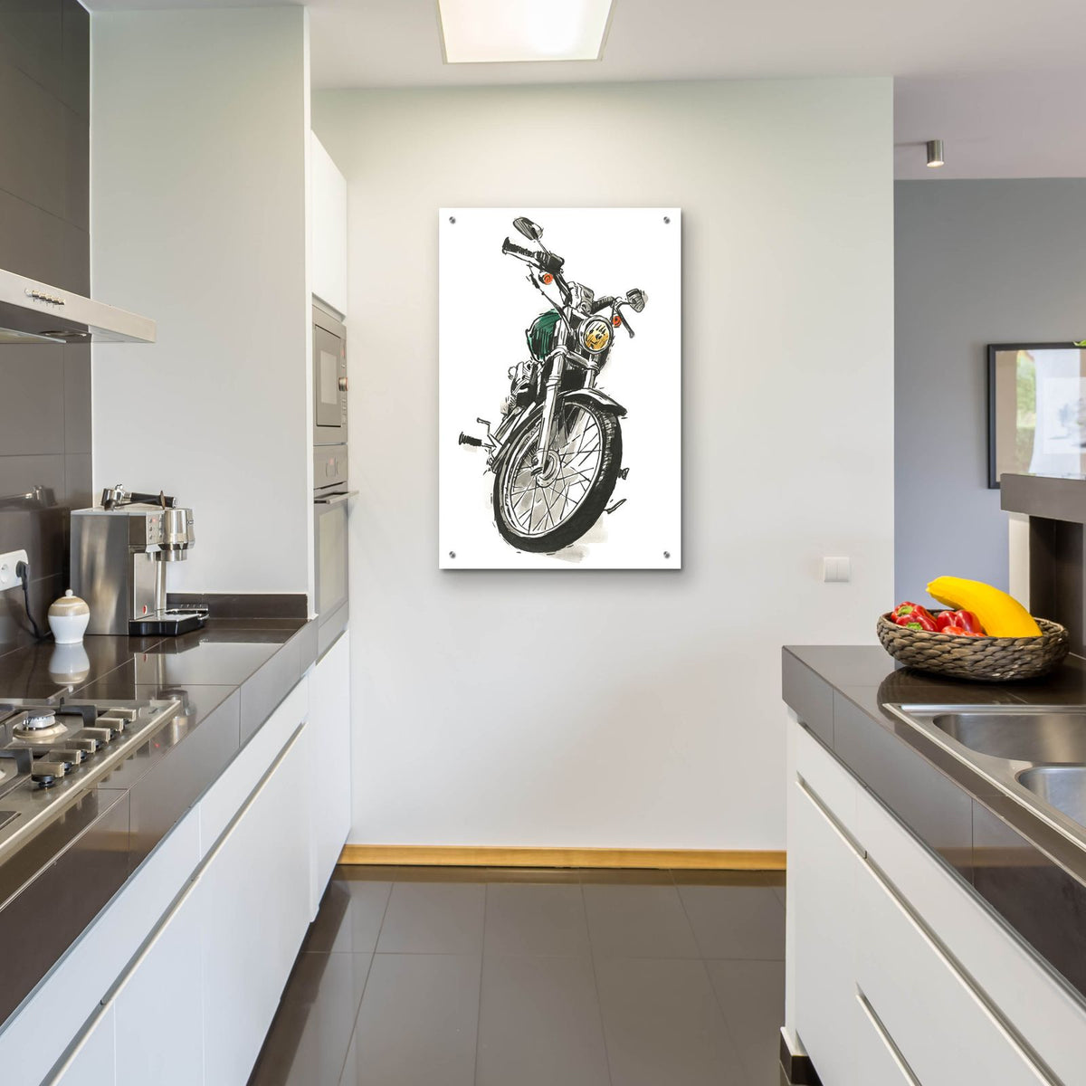 Two Wheels Collection B by Annie Warren - 24x36 acrylic wall art in a room