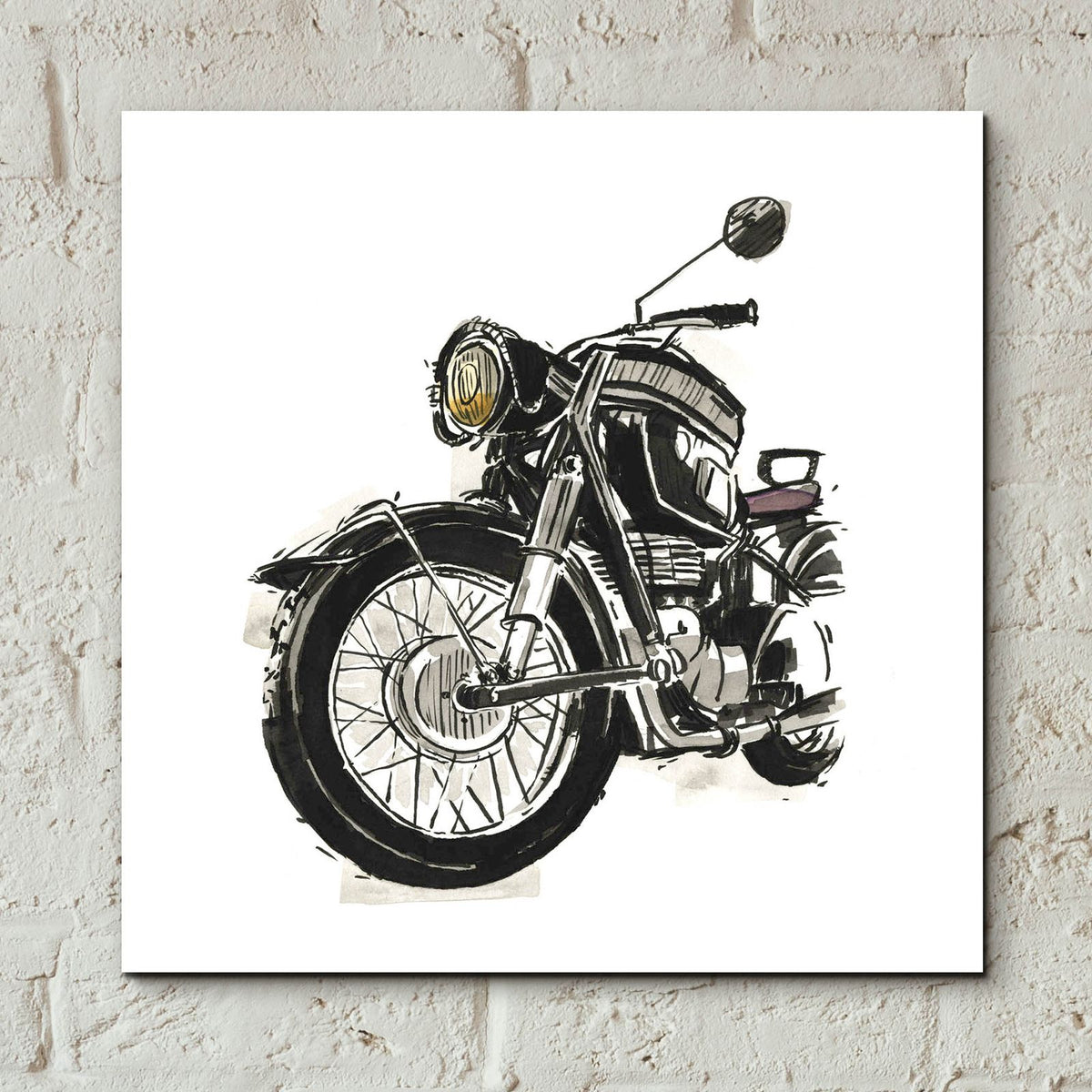 Two Wheels Collection C by Annie Warren - 12x12 acrylic wall art in a room