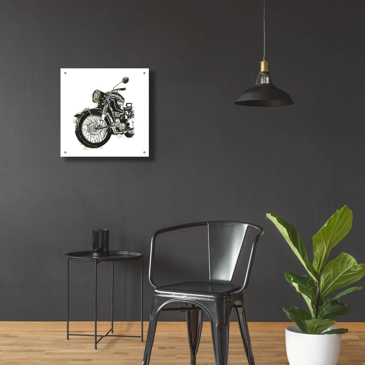Two Wheels Collection C by Annie Warren - 24x24 acrylic wall art in a room