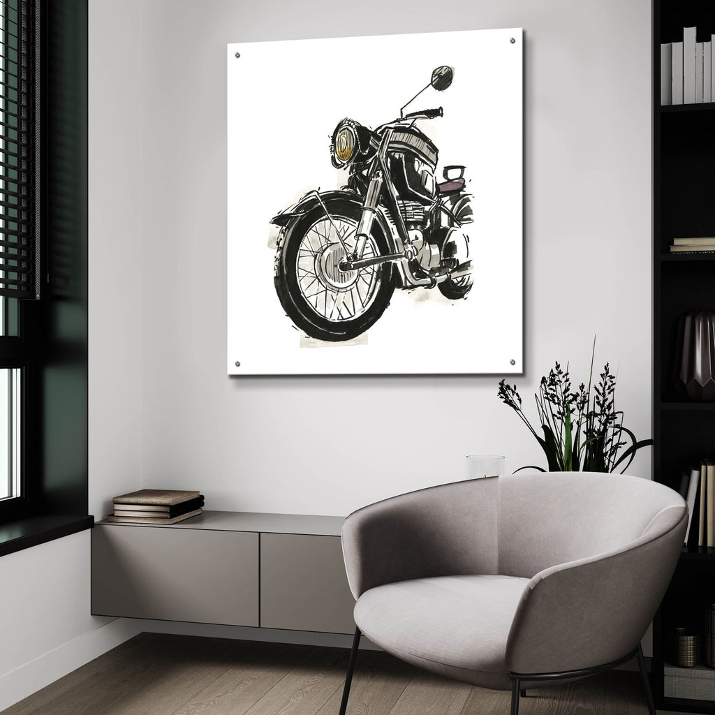 Two Wheels Collection C by Annie Warren - 36x36 acrylic wall art in a room