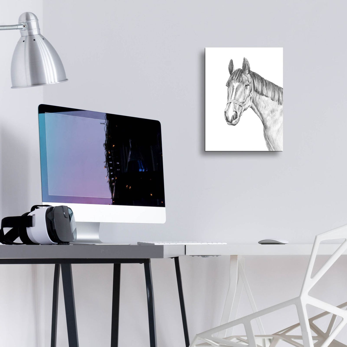 Equine Portrait Sketch 2 by Annie Warren - 12x16 acrylic wall art in a room
