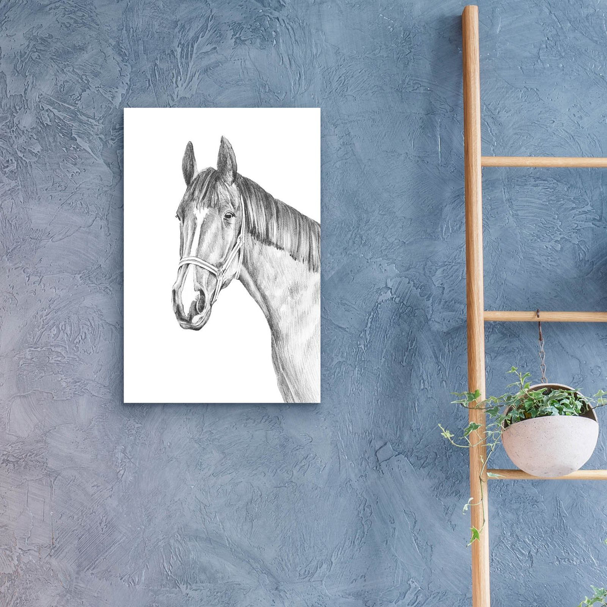 Equine Portrait Sketch 2 by Annie Warren - 16x24 acrylic wall art in a room