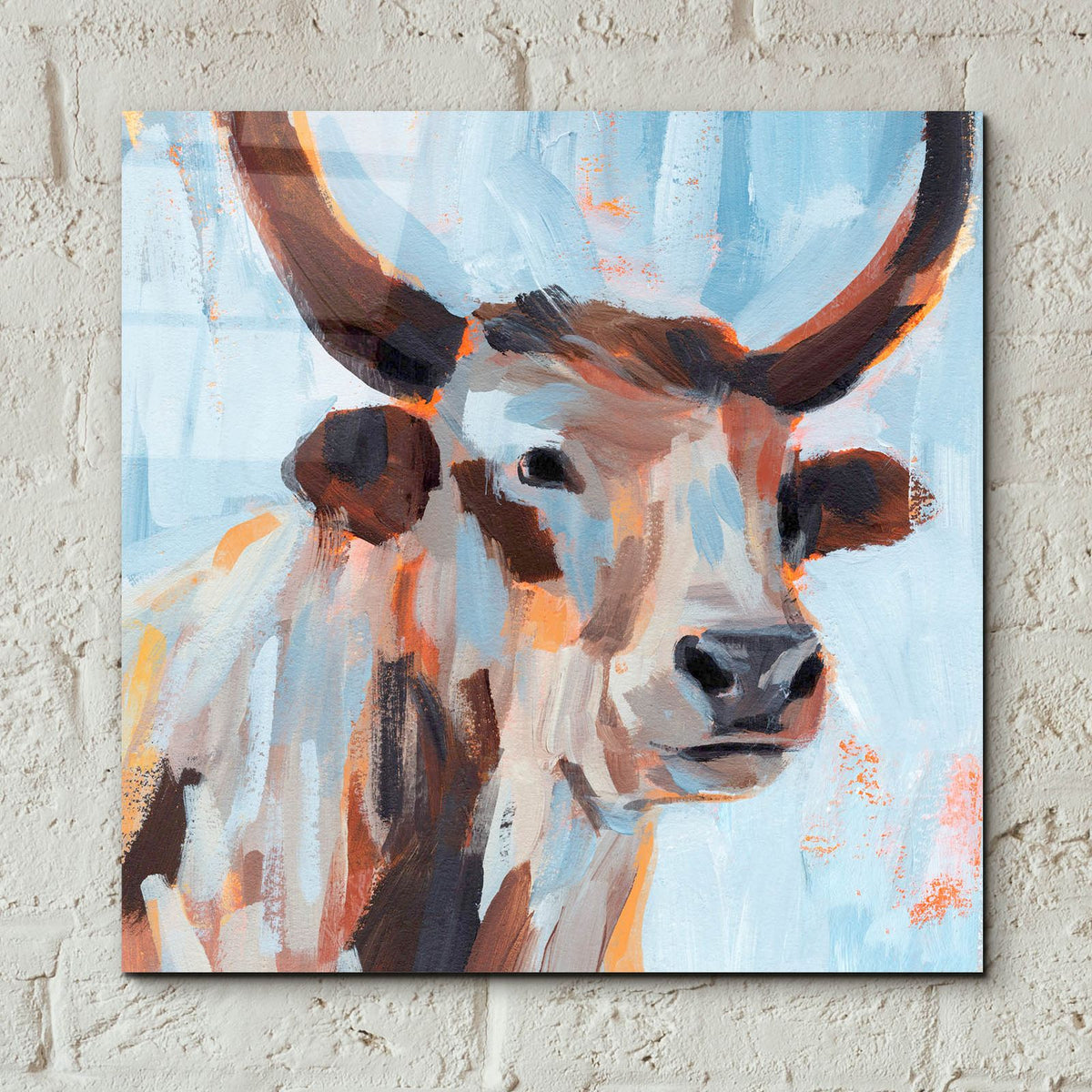 Vivid Cattle 1 by Annie Warren - 12x12 acrylic wall art in a room