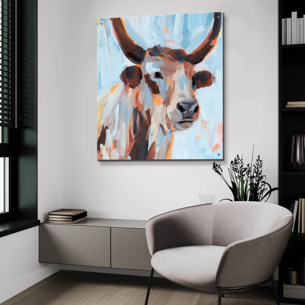 Vivid Cattle 1 by Annie Warren - 36x36 acrylic wall art in a room