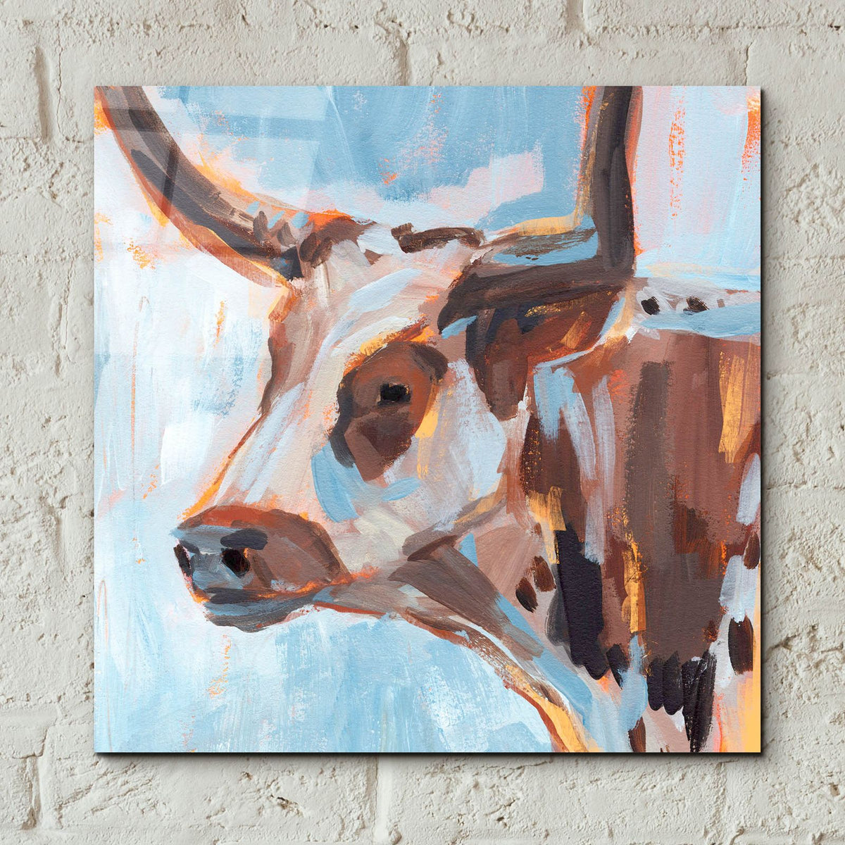 Vivid Cattle 2 by Annie Warren - 12x12 acrylic wall art in a room