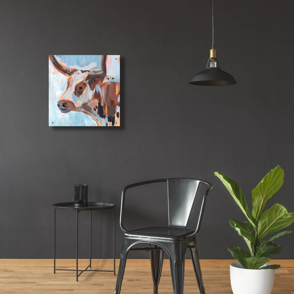 Vivid Cattle 2 by Annie Warren - 24x24 acrylic wall art in a room