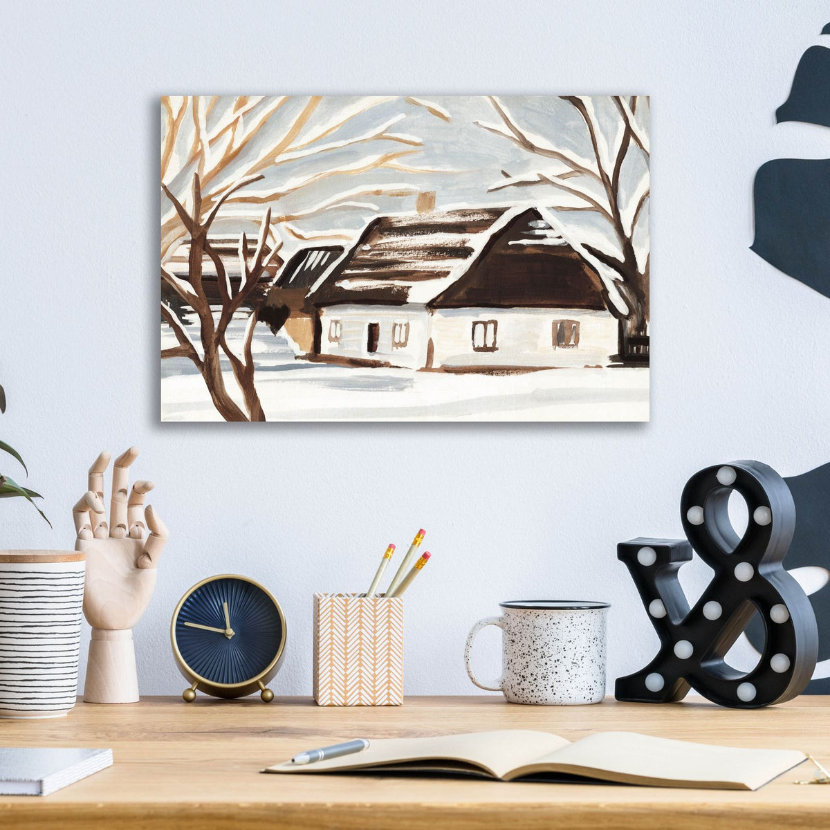 Winter Cottage 1 by Annie Warren - 16x12 acrylic wall art in a room