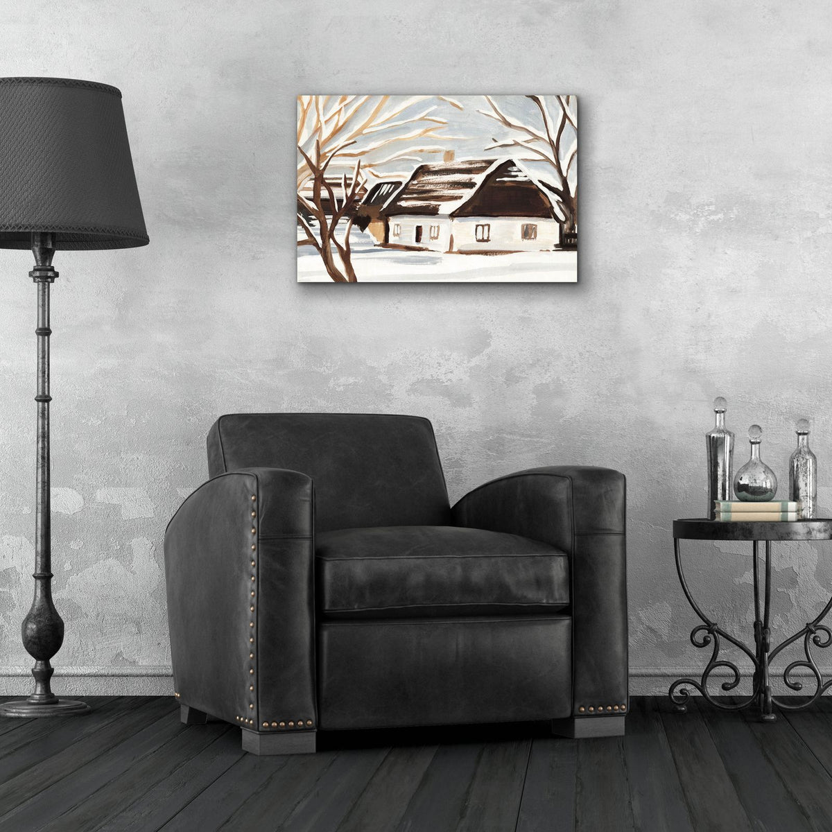 Winter Cottage 1 by Annie Warren - 24x16 acrylic wall art in a room