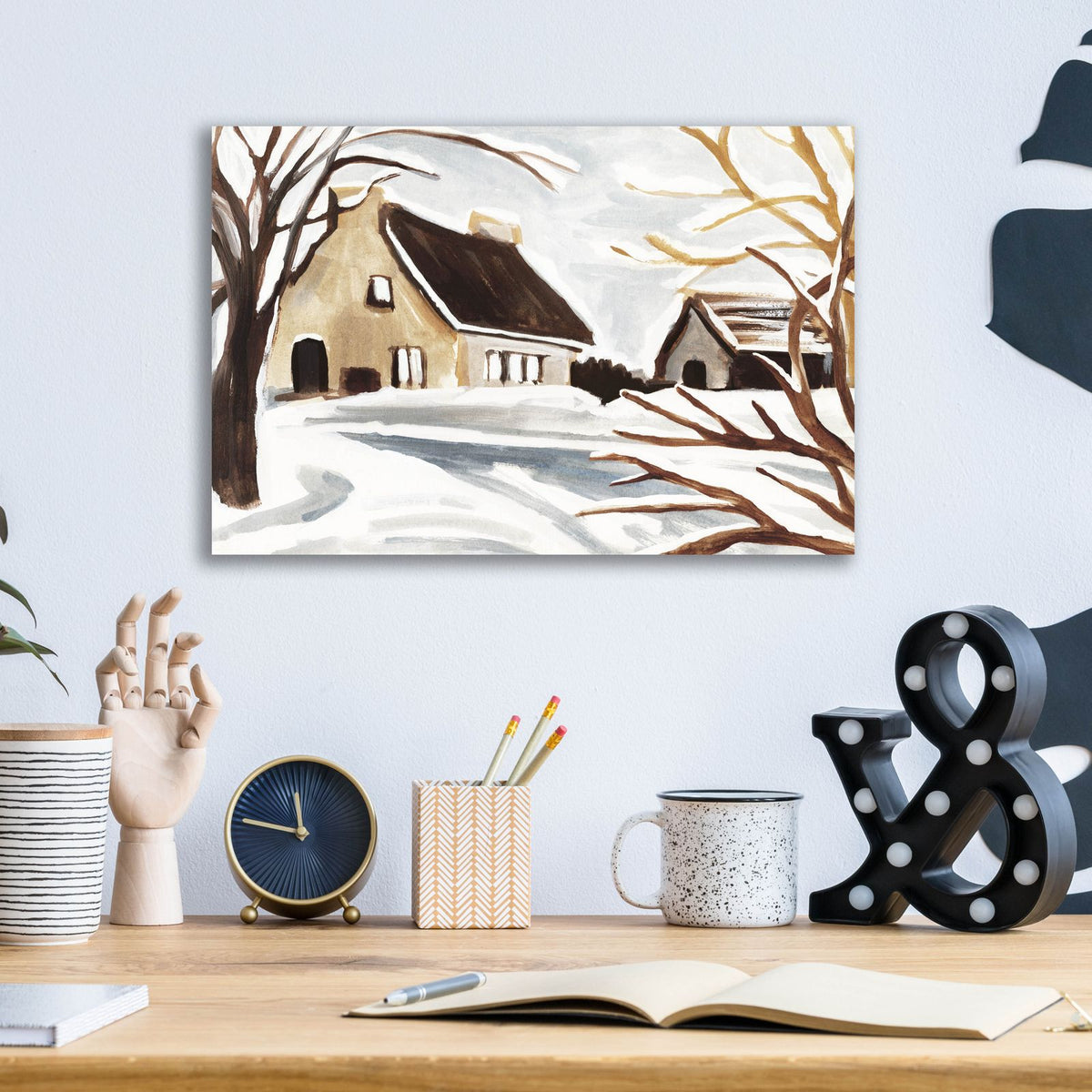 Winter Cottage 2 by Annie Warren - 16x12 acrylic wall art in a room