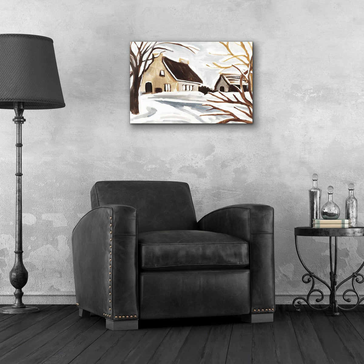 Winter Cottage 2 by Annie Warren - 24x16 acrylic wall art in a room