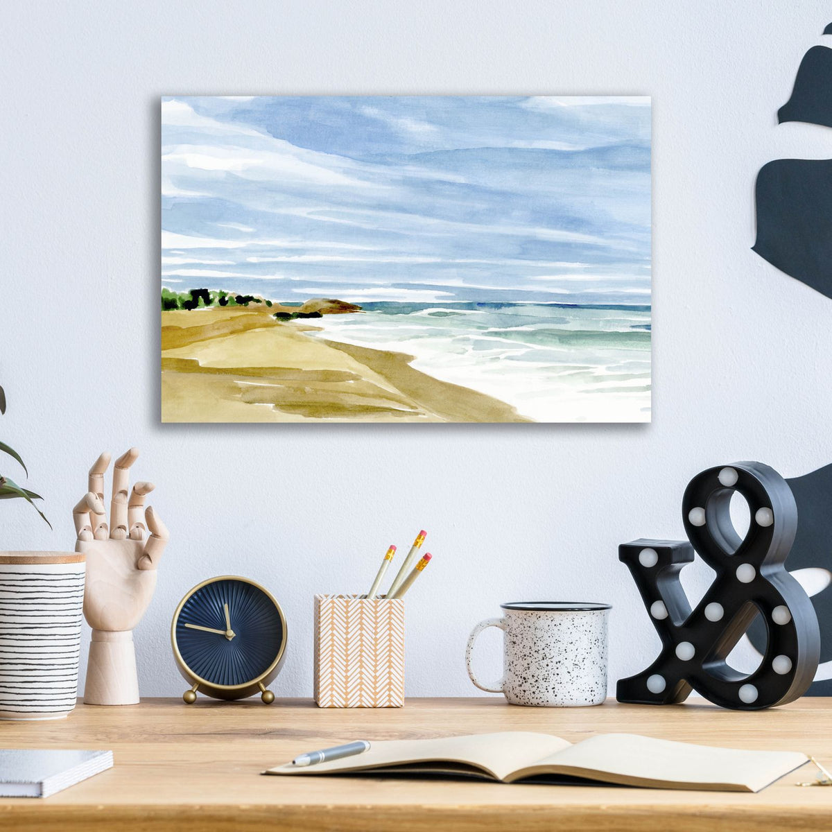 Coastline Calm 2 by Annie Warren - 16x12 acrylic wall art in a room