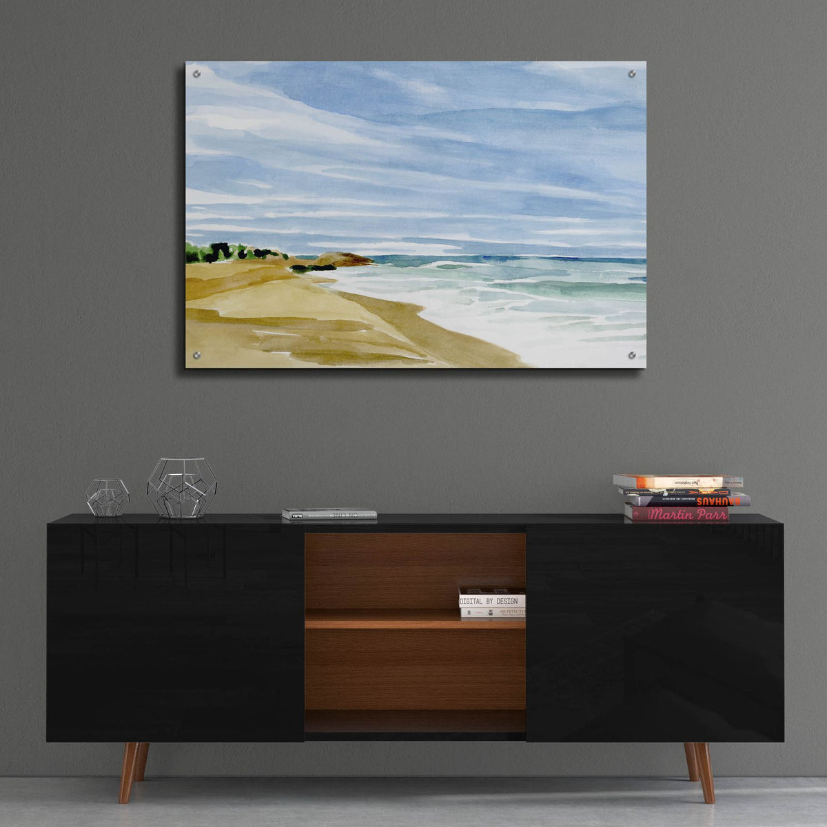 Coastline Calm 2 by Annie Warren - 36x24 acrylic wall art in a room