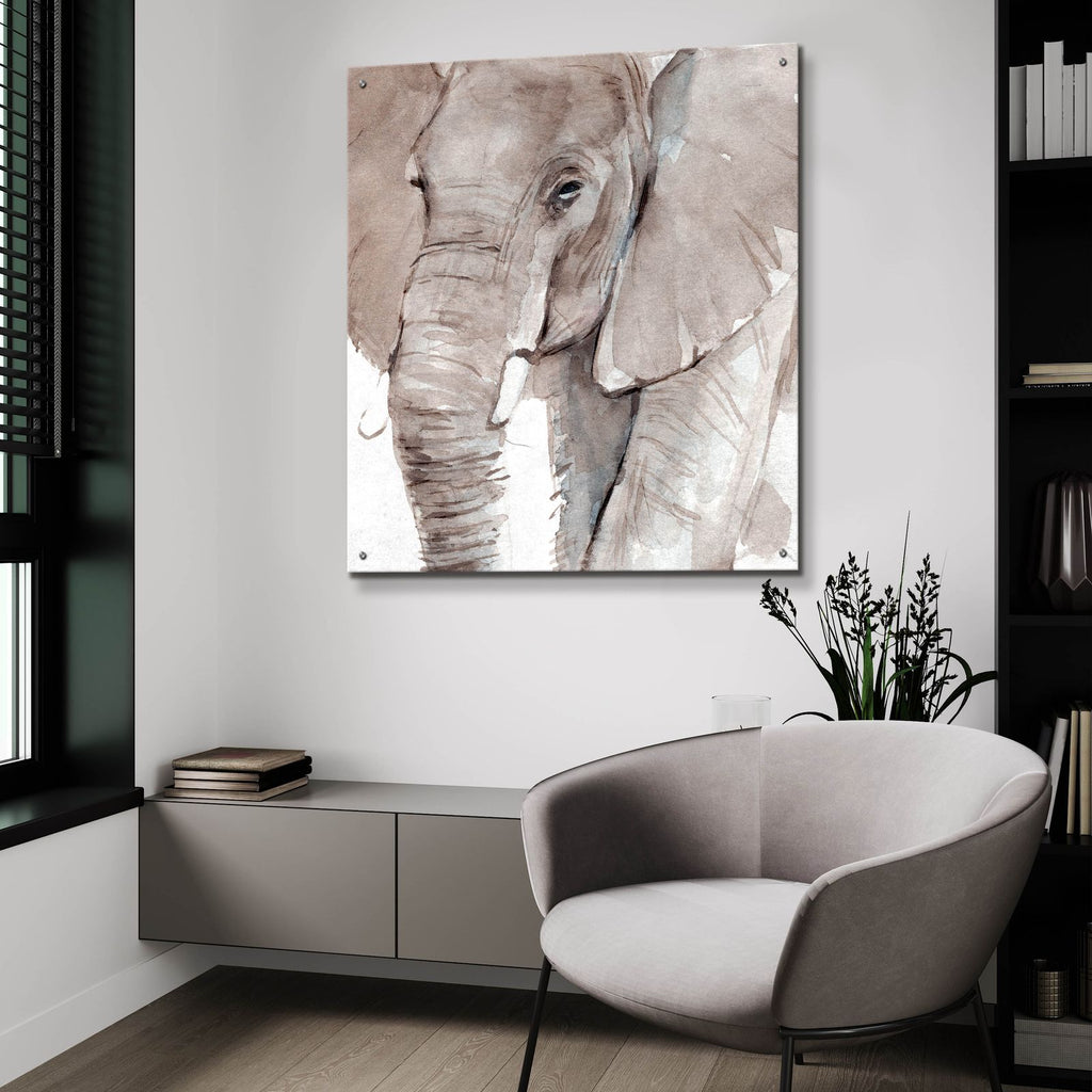 Elephant Grooves 1 by Annie Warren - 36x36 acrylic wall art in a room