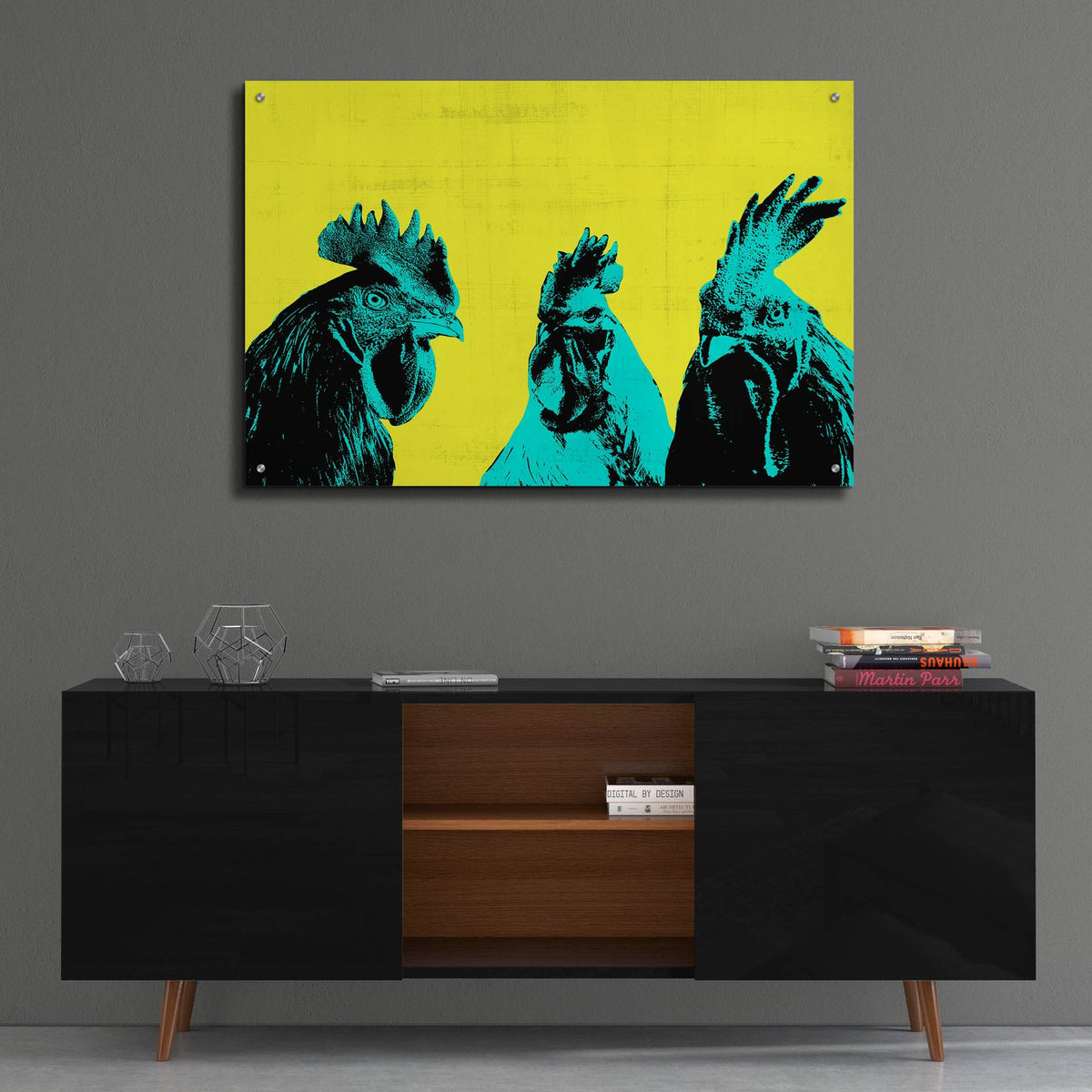 Pop Art Farm 5 by Annie Warren - 36x24 acrylic wall art in a room