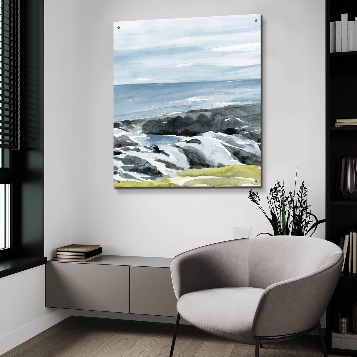 Coastal Blue 2 by Annie Warren - 36x36 acrylic wall art in a room