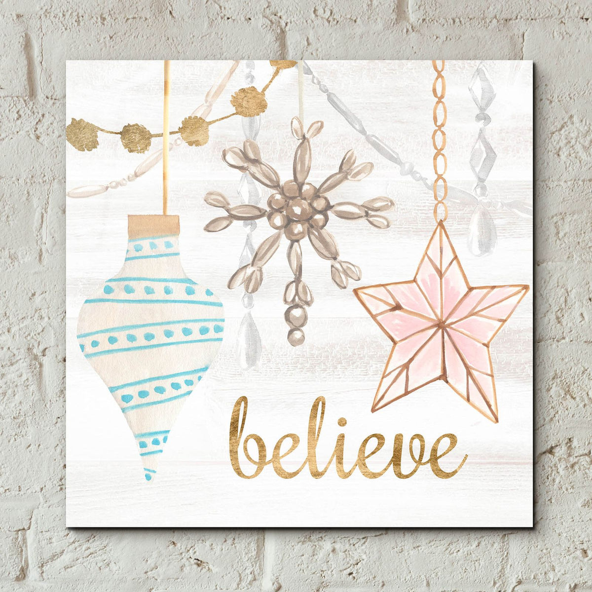 Elegant Ornaments 1 by Annie Warren - 12x12 acrylic wall art in a room
