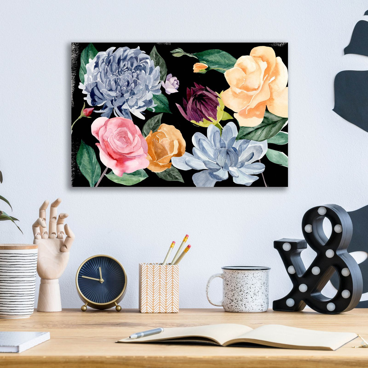 Twilight Blossom Collection A by Annie Warren - 16x12 acrylic wall art in a room