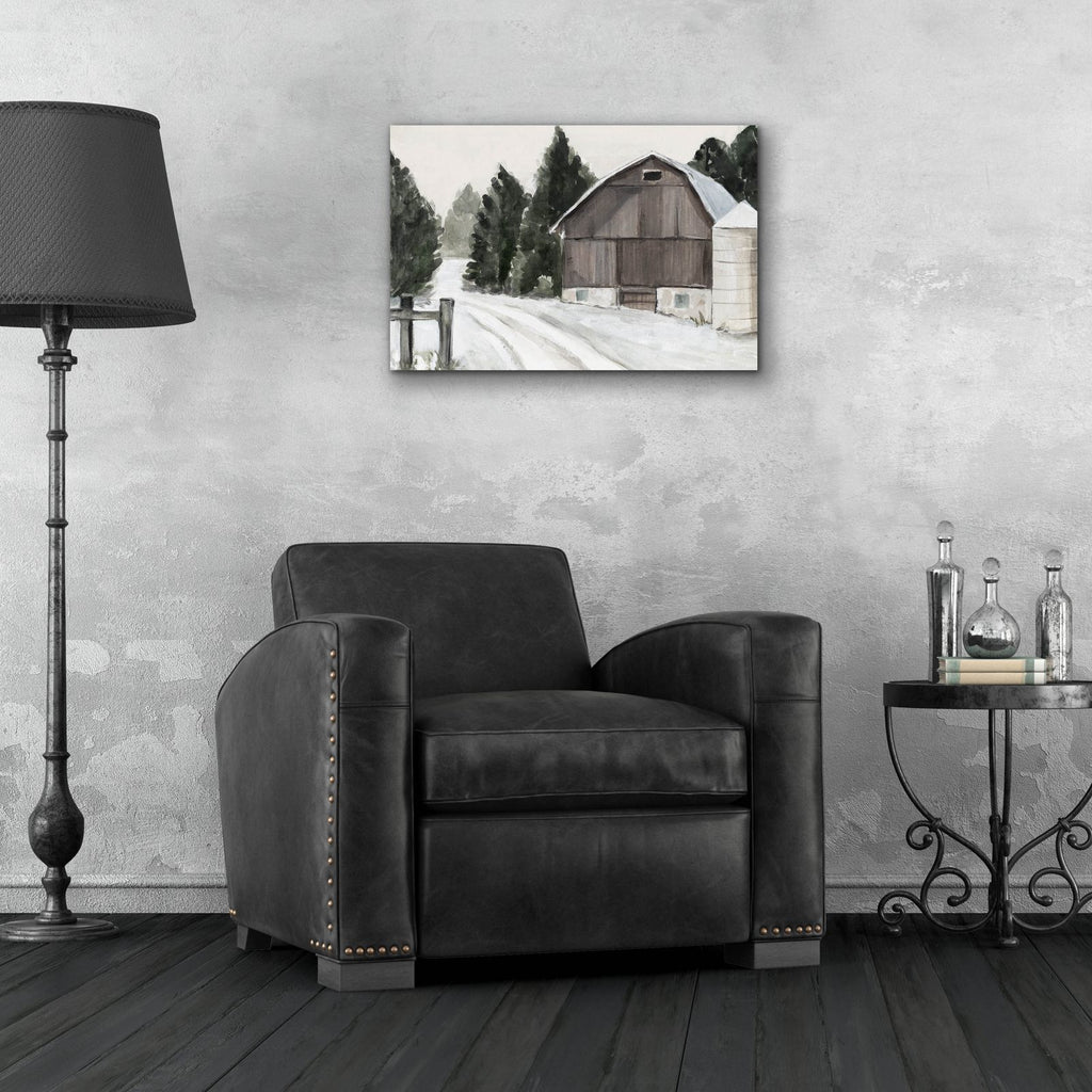 Winter Barn 2 by Annie Warren - 24x16 acrylic wall art in a room
