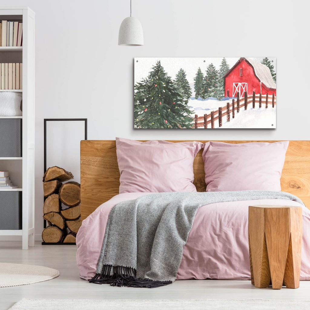 Winter Cardinal Collection D by Annie Warren - 48x24 acrylic wall art in a room