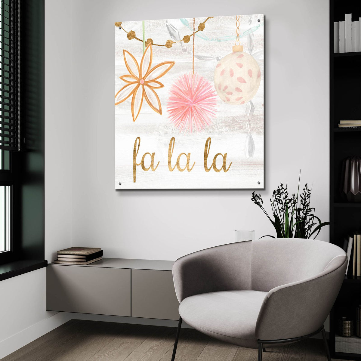 Elegant Ornaments 3 by Annie Warren - 36x36 acrylic wall art in a room